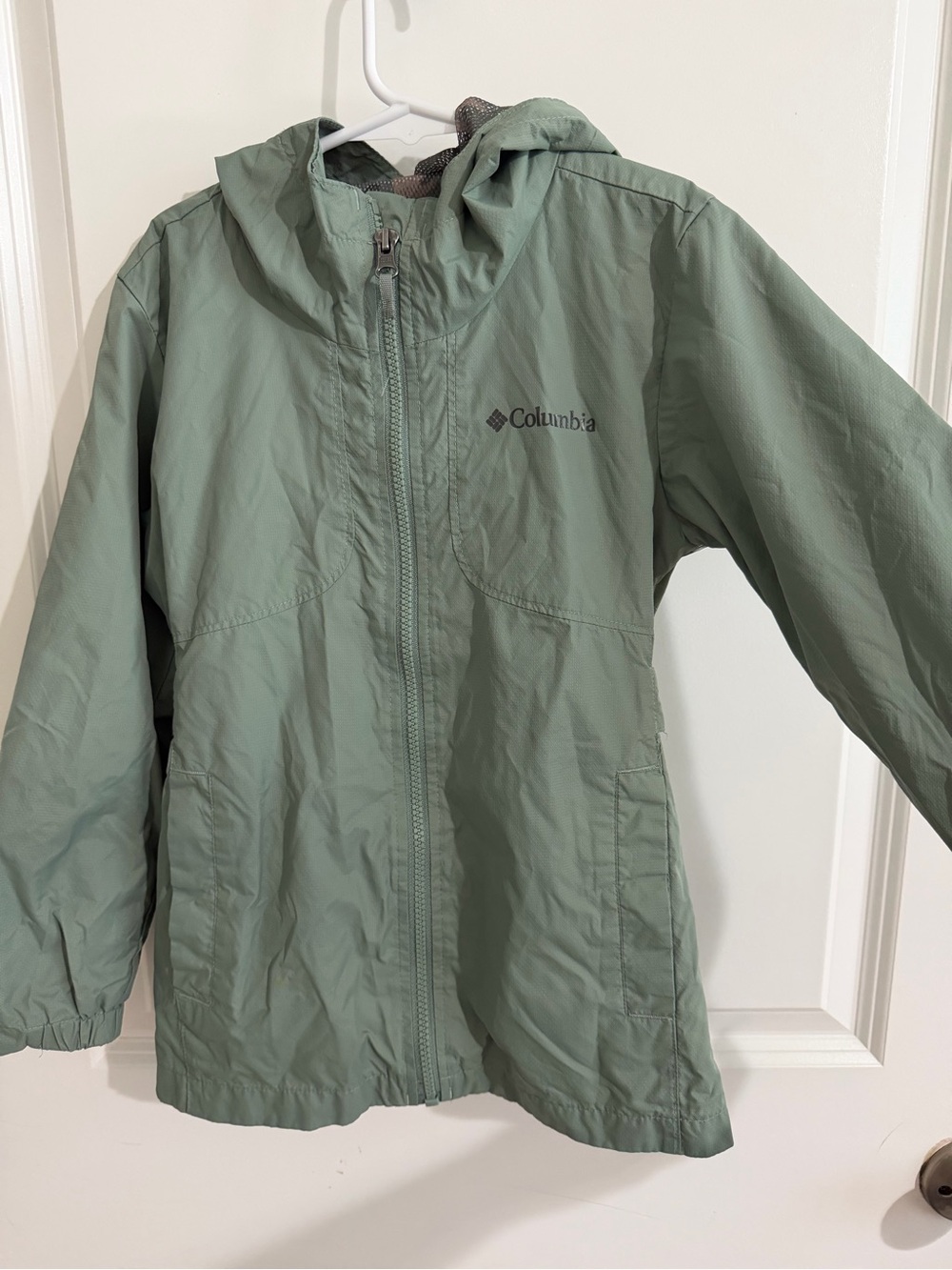 Columbia Kids Sage Green Hooded Rain Jacket